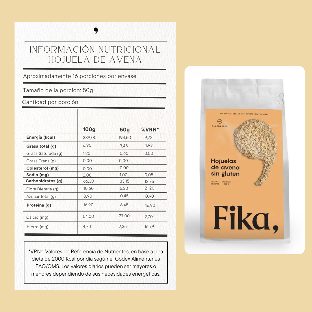 Avena en Hojuelas Sin Gluten