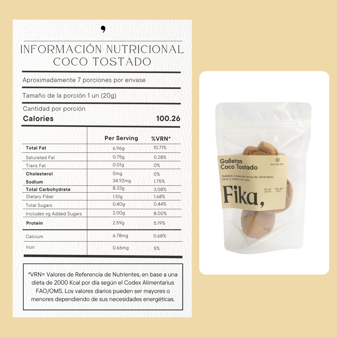 Galletas Coco tostado - 40g
