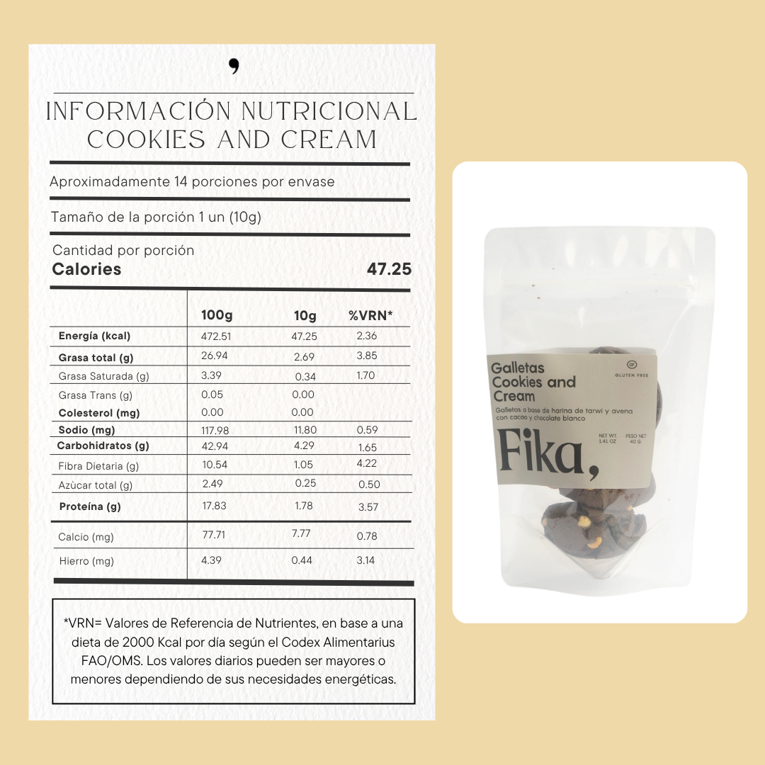 Galletas Cookies and Cream - 40g